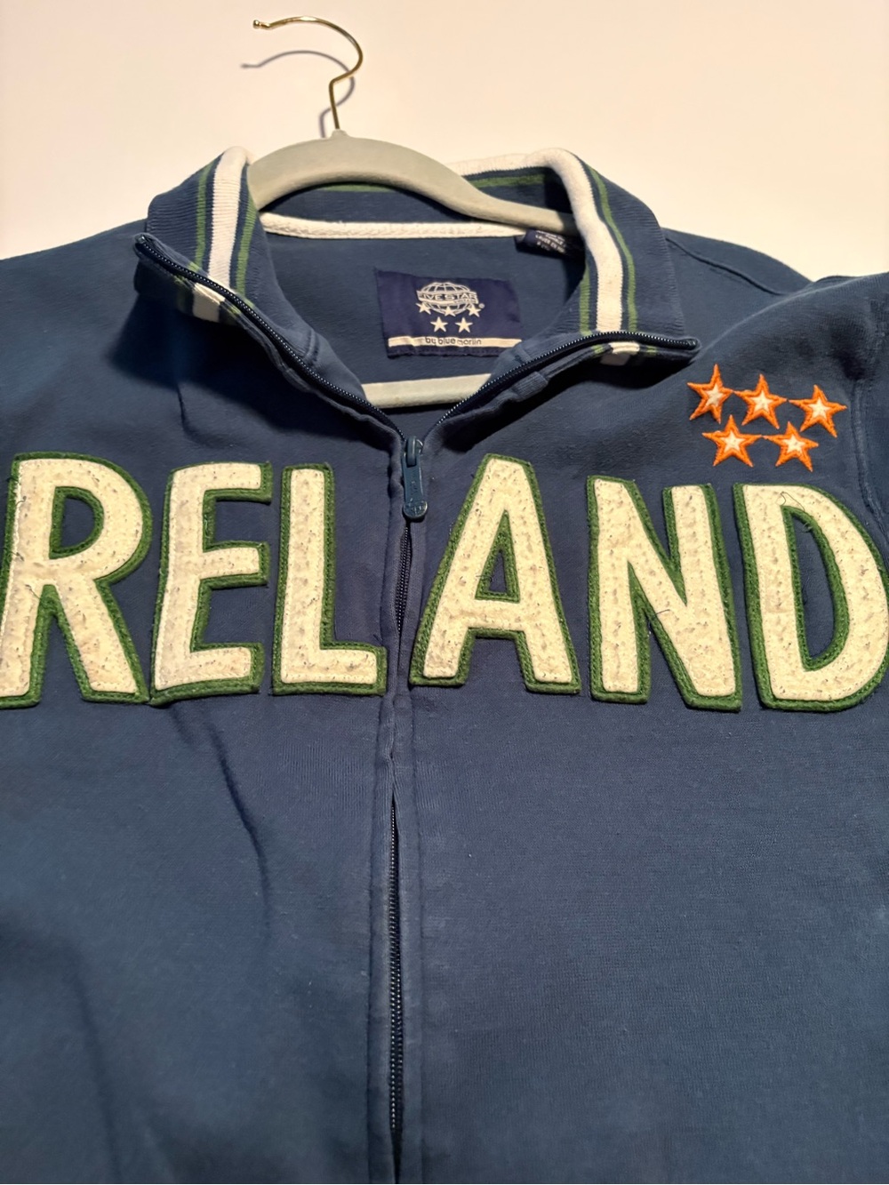 Ireland Navy Zip-Up Bomber Jacket by (unbranded)
